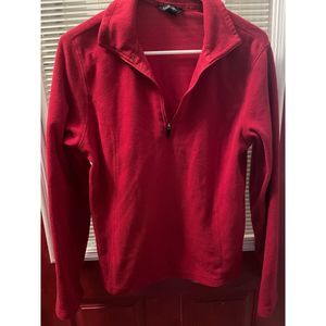 Lands' End M (10-12) Red Fleece Top 3/4 Zip